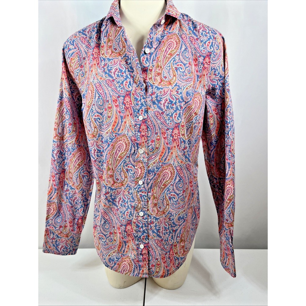Liberty Art Fabrics For J. Crew Women's Artsy Paisley Button-‎ Up Shirt Size 8